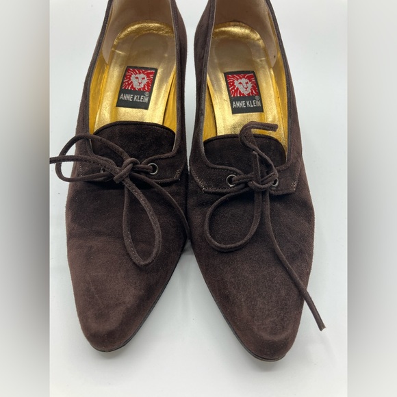 Vintage Anne Klein Brown Suede Heels Woman Size 7 - Picture 5 of 10